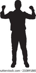 silhouettes of people on isolated white background