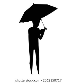 Silhouettes of People Relaxing Under an Umbrella