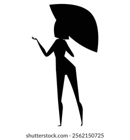 Silhouettes of People Relaxing Under an Umbrella