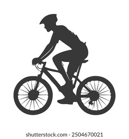  silhouettes of people riding bicycle. cyclist  view. high detail. isolated on a background.