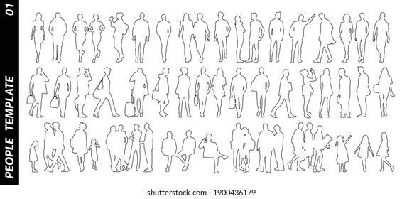 Fashion Template Standing Men 9 Head Stock Vector (Royalty Free) 1679071639