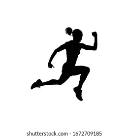 silhouettes of people running for design purposes