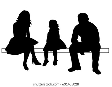  silhouettes of  people sitting