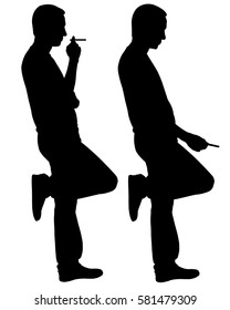 Silhouettes Of People Smoking