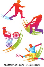 Silhouettes of people in sports