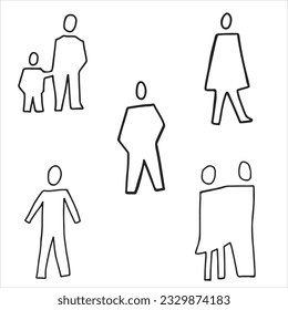 Silhouettes of people. Staffage. Vector illustration