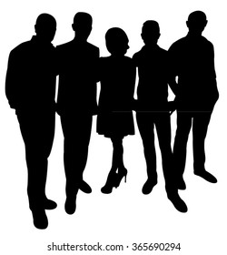 silhouettes of people, standing in line
