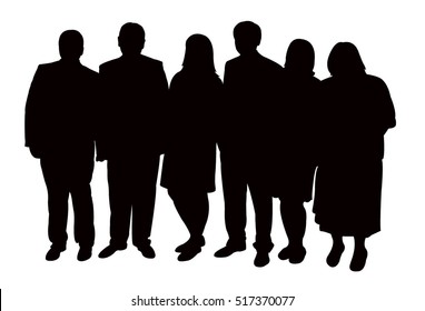 silhouettes of people, standing in line