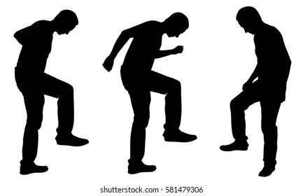 silhouettes of people stepping and breaking