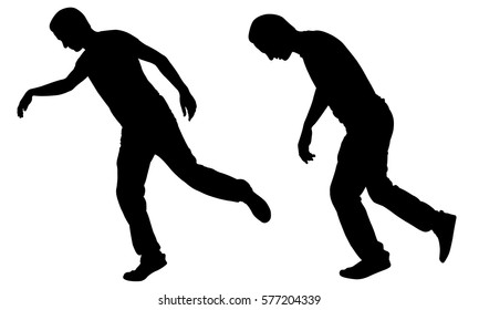 Silhouettes Of People Stumbling