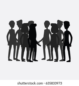 Silhouettes of people talking 