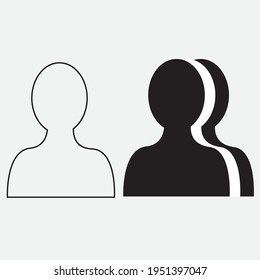 silhouettes of people of two kinds and simple. for templates or stickers