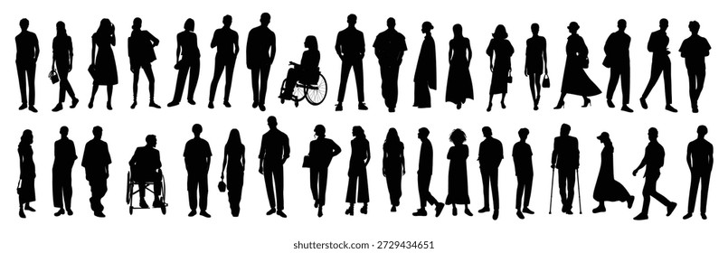 Siluetas de personas en varias poses
