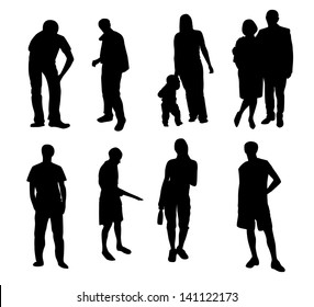 silhouettes of people vector illustration