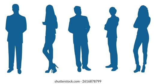 silhouettes of people working group of standing business people . 