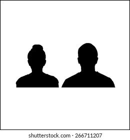 Silhouettes of people's faces