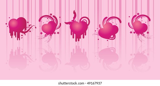 silhouettes pink love