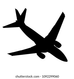 Silhouettes of planes on a white background