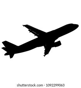 Silhouettes of planes on a white background