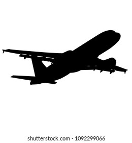 Silhouettes of planes on a white background