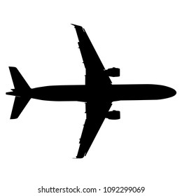 Silhouettes of planes on a white background