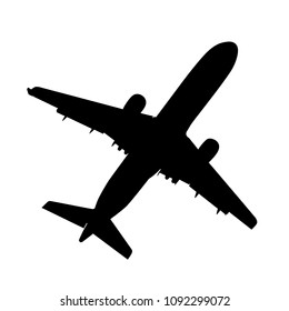 Silhouettes of planes on a white background