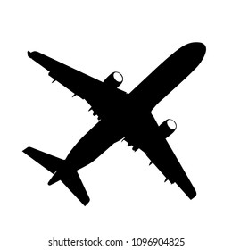 Silhouettes of planes on a white background