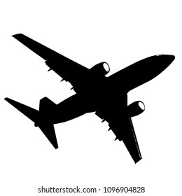 Silhouettes of planes on a white background
