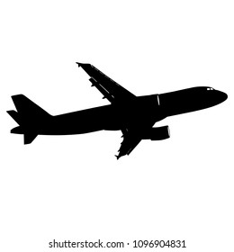 Silhouettes of planes on a white background