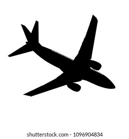 Silhouettes of planes on a white background