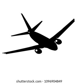 Silhouettes of planes on a white background