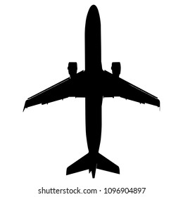 Silhouettes of planes on a white background