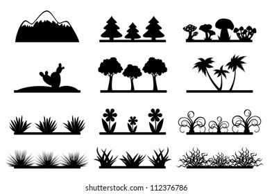 Silhouettes of plants