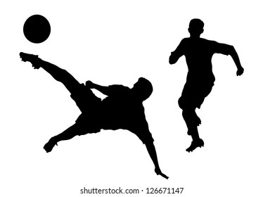 silhouettes of players in soccer