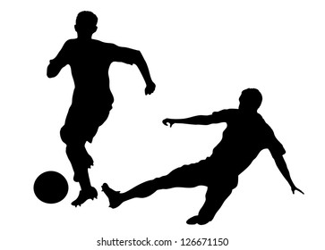 silhouettes of players in soccer