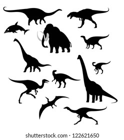 silhouettes of prehistoric animals