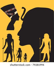 silhouettes and profiles of Ancient Egypt