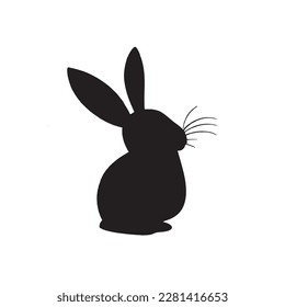 Silhouettes of rabit, vector illustration,beautifull rabit