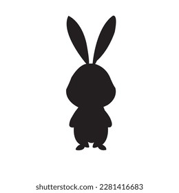 Silhouettes of rabit, vector illustration,beautifull rabit