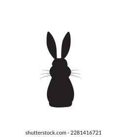 Silhouettes of rabit, vector illustration,beautifull rabit