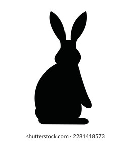 Silhouettes of rabit, vector illustration,beautifull rabit