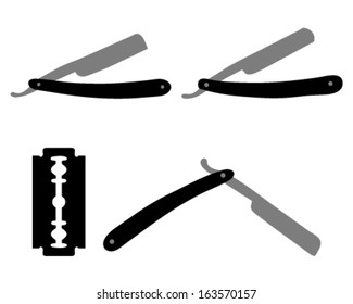 Silhouettes of razors-vector illustration