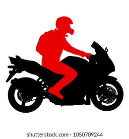 Rider participates motocross championship. Vector illustration.Rider