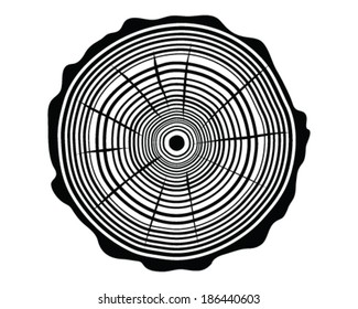 Silhouettes of rings of trunk 1, vector illustration