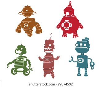 Silhouettes of robot