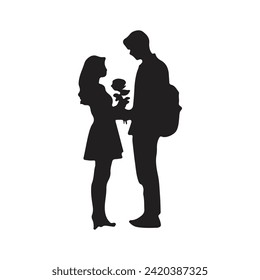 Siluetas de parejas románticas