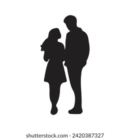 Siluetas de parejas románticas