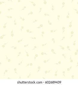 Silhouettes of roses in a free manner in the cream-colored background. Seamless vector pattern with flowers