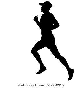 Silhouettes Runners on sprint men. vector illustration.