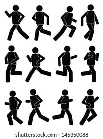 Silhouettes of runners-Icon Sign Symbol Pictogram